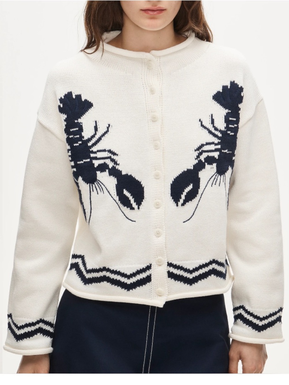 J crew 2025 Rollneck™ cardigan with lobster intarsia - Picture 2 of 5